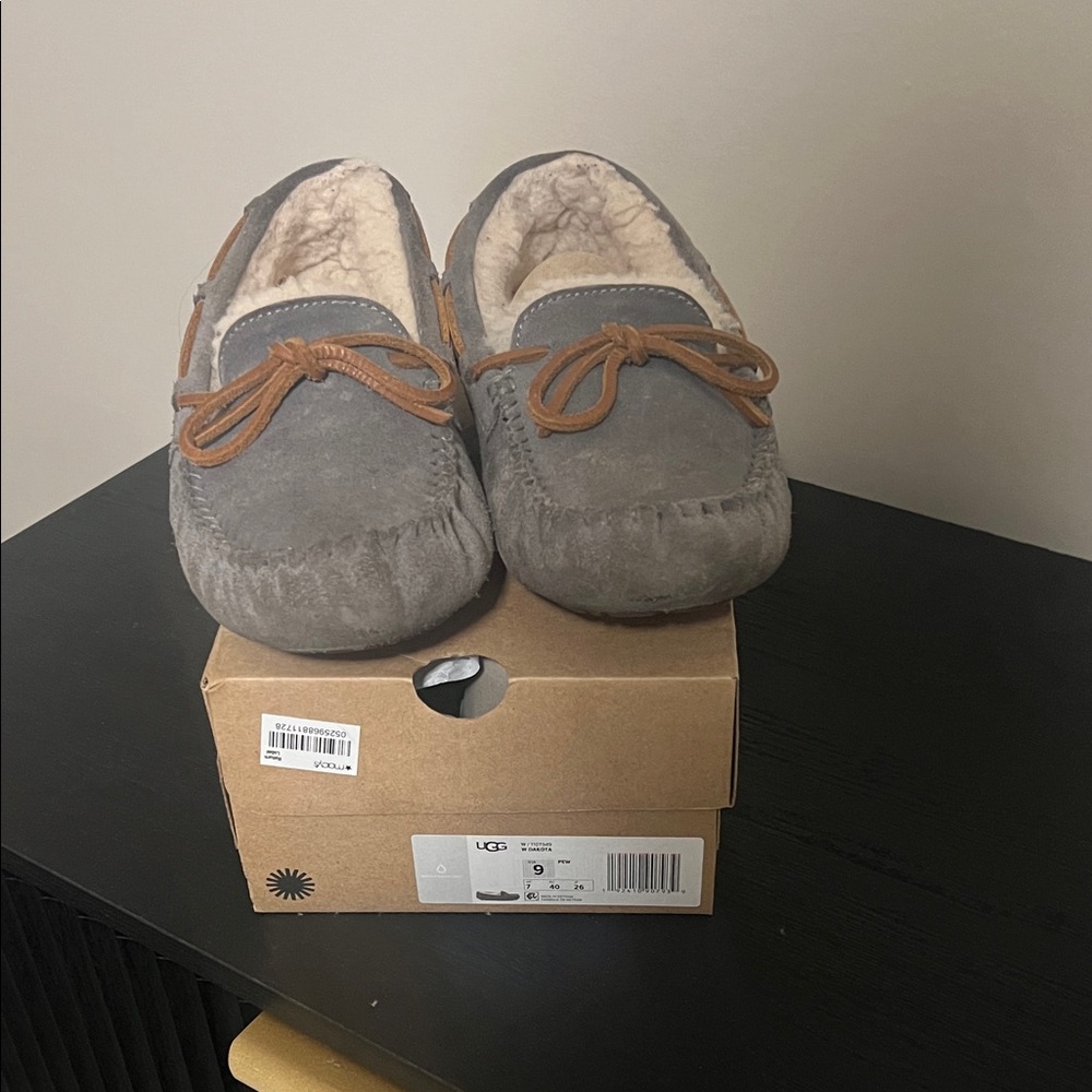 UGG Men's Charcoal Loafers with Tan Accents
